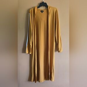 Sporty Long Cardigan With Hood PTP=21"